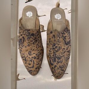 Yellow Box Animal Print Punk Grunge Bohemian Festival Work Career Leopard Mules